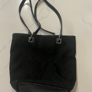 Gucci Black Canvas Shoulder Tote